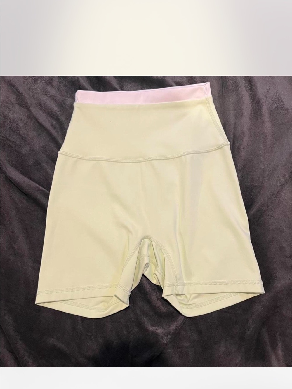 FANCY women’s green and white biker shorts